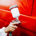 Close,Up,Details,Of,Spray,Gun,In,Automotive,Industry.,Painting